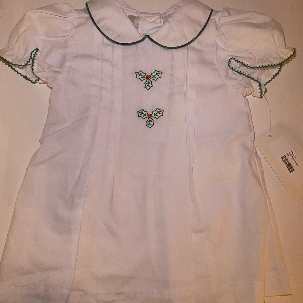 Christmas Holly Emma Dress by Baby Blessings Clothing